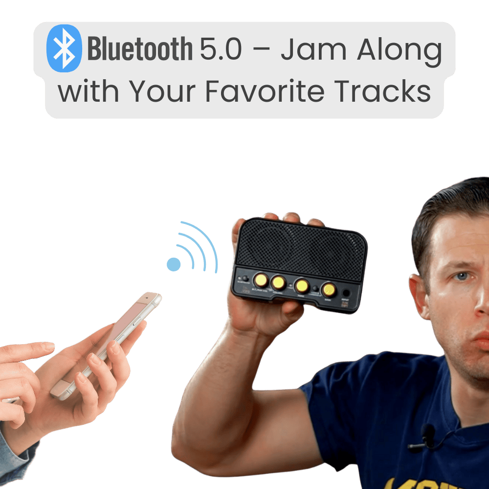 TuneBoy - Portable Rechargeable 5W Mini Guitar Practice/Travel Amp with Clean/Distortion Channels & Bluetooth 5.0