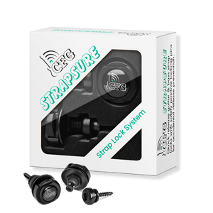 black purenote guitar bass strap locks straplocks lock security CFG cable free guitar double deck quick release locking system