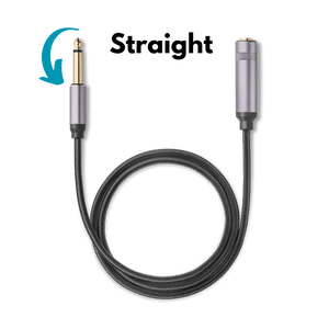 TS extension cable with a straight plug, designed to connect a wireless system transmitter to a guitar.