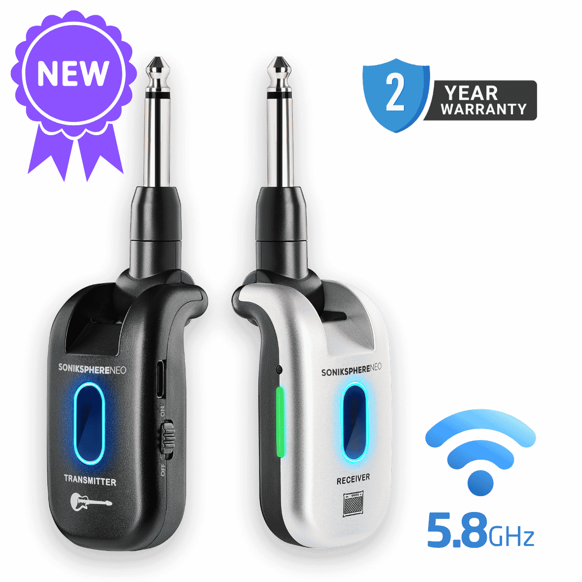 CFG SonikSphere NEO wireless system with black transmitter and silver receiver