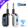 CFG Cable Free Guitar SonikSphere NEO 5.8GHz wireless guitar system featuring a black transmitter and silver receiver with illuminated status LEDs, plus New, 2-Year Warranty, and 5.8GHz icons