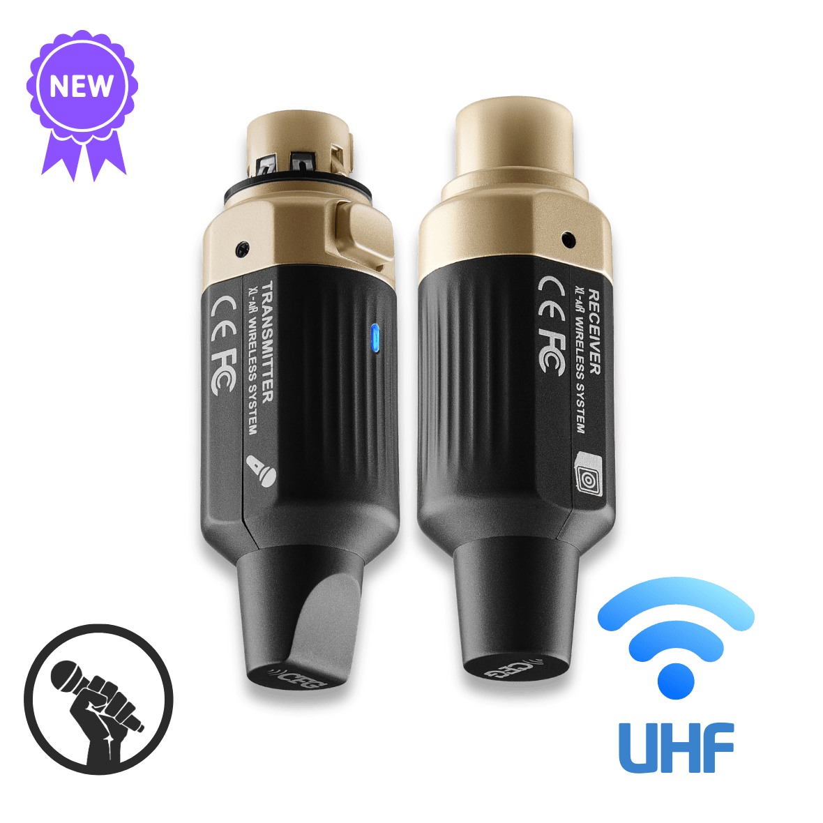 XL-aiR UHF Wireless System for Dynamic Microphones – Pro XLR Audio, 165ft (50m) Range, 6-Hour Battery