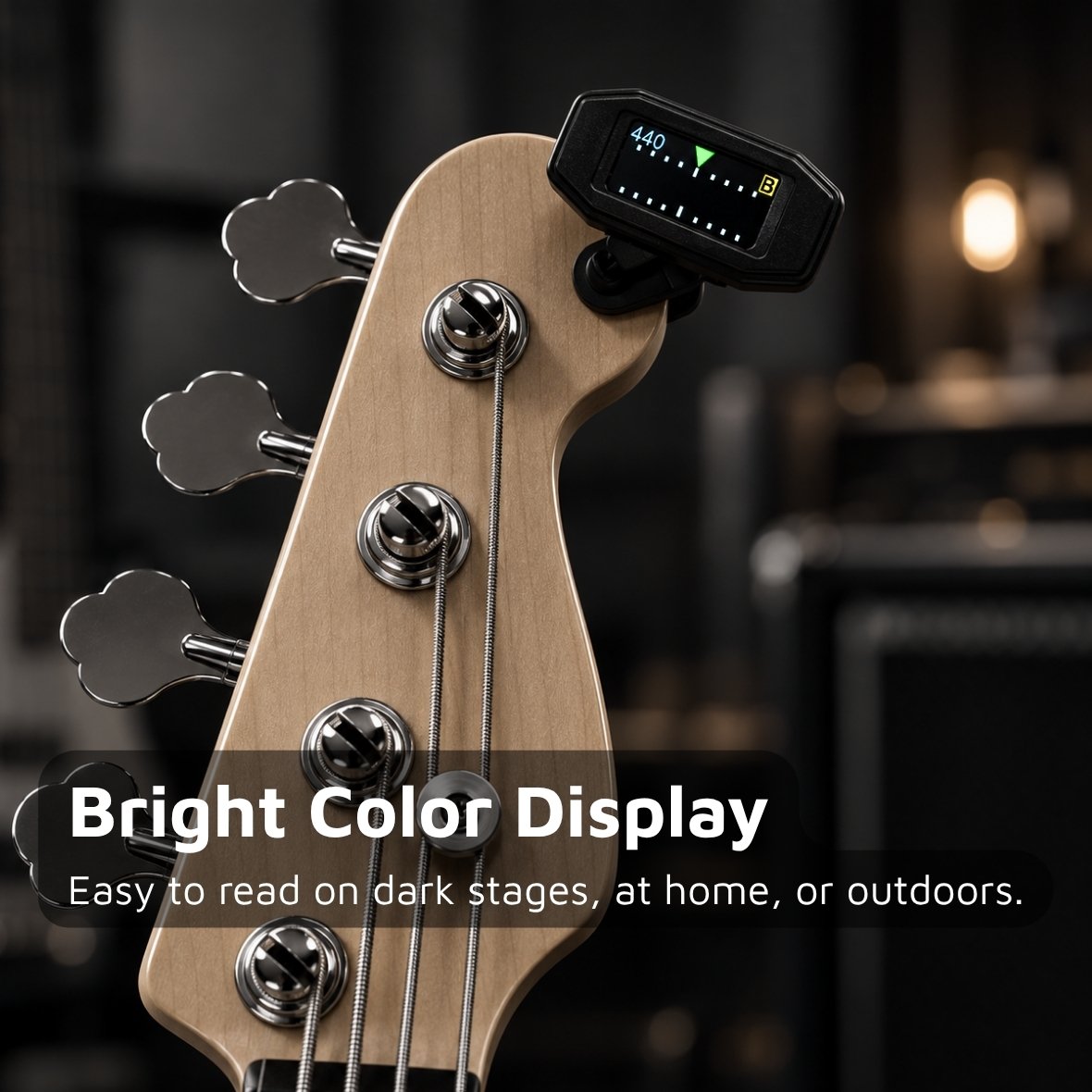 DeadOn clip-on guitar tuner for guitar bass violin ukulele chromatic by CFG cable free guitar 