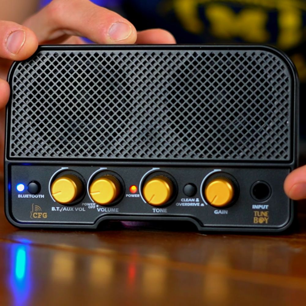 TuneBoy - Portable Rechargeable 5W Mini Guitar & Bass Practice Amp with Clean/Distortion Channels & Bluetooth 5.0