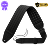 Black guitar strap with quilted padding on a transparent background ZERO-G Pro guitar and bass strap by CFG Cable Free Guitar neoprene padded comfort no pain strap belt weight high quality high-end aircell cushion 3d