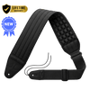 Black guitar strap with quilted padding on a transparent background ZERO-G Pro guitar and bass strap by CFG Cable Free Guitar neoprene padded comfort no pain strap belt weight high quality high-end aircell cushion 3d